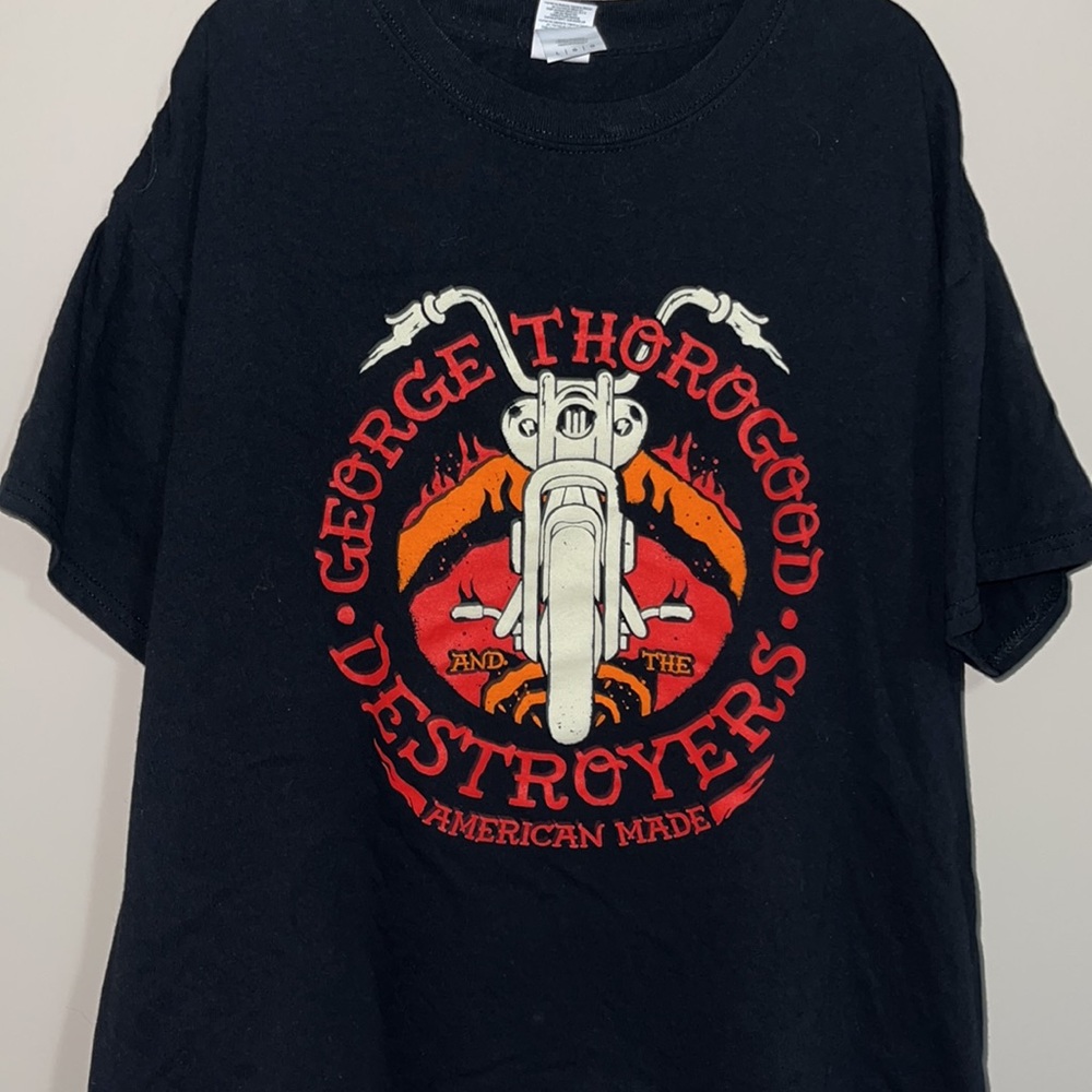 Gildan George Thorogood American made motorcycle t shirt - Picture 2 of 7